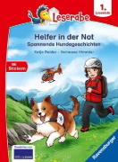 Buchcover und Innenansicht für das Buch: Leserabe 1. Lesestufe - Helfer in der Not. Spannende Hundegeschichten