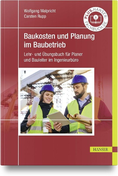 Buchcover und Innenansicht für das Buch: Baukosten und Planung im Baubetrieb