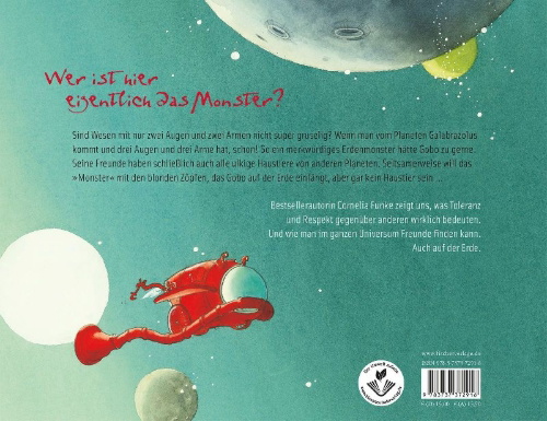 Buchcover und Innenansicht für das Buch: Das Monster vom blauen Planeten