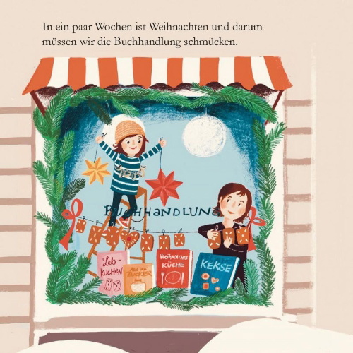 Buchcover und Innenansicht für das Buch: Maxi Pixi 453: Weihnachten in unserer Buchhandlung
