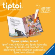 Buchcover und Innenansicht für das Buch: tiptoi® Lese-Lausch-Abenteuer - Dino-Stadt