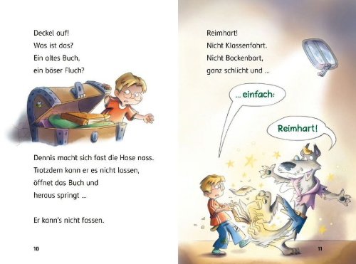 Buchcover und Innenansicht für das Buch: Reimhart Reimwolf - Dicke Luft in der Schlampir-Gruft