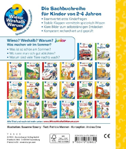 Buchcover und Innenansicht für das Buch: Wieso? Weshalb? Warum? junior, Band 60: Was machen wir im Sommer?