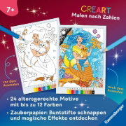 Buchcover und Innenansicht für das Buch: CreArt Malen nach Zahlen ab 7 Zauberpapier - Meerjungfrauen
