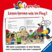 Buchcover und Innenansicht für das Buch: Leserabe 1. Lesestufe - Aufregung im Freizeitpark