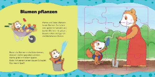 Buchcover und Innenansicht für das Buch: Bobo Siebenschläfer Puzzlebuch für Kinder ab 3 Jahren