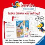 Buchcover und Innenansicht für das Buch: Leserabe Rätselspaß - Zauber-Malrätsel zum Lesenlernen: Pferde (1. Lesestufe)