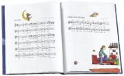 Buchcover und Innenansicht für das Buch: Unsere Gute-Nacht-Lieder