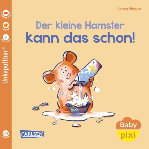 Buchcover und Innenansicht für das Buch: Baby Pixi (unkaputtbar) 151: Der kleine Hamster kann das schon!