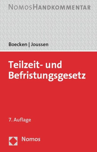 Buchcover und Innenansicht für das Buch: Teilzeit- und Befristungsgesetz