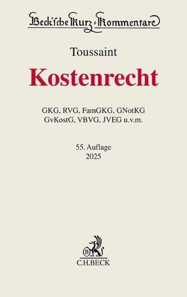 Buchcover und Innenansicht für das Buch: Kostenrecht