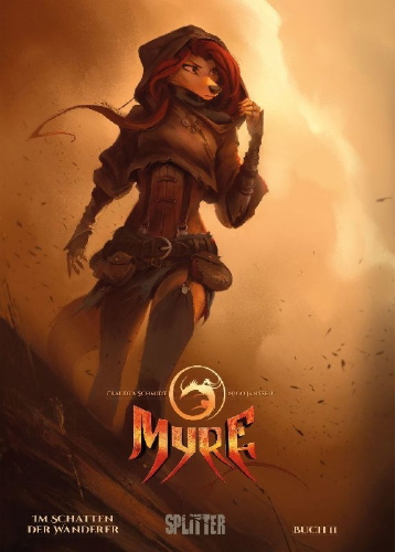 Buchcover und Innenansicht für das Buch: Myre - Im Schatten der Wanderer. Band 2