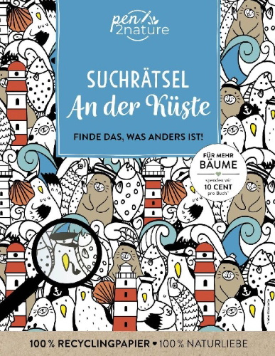 Buchcover und Innenansicht für das Buch: Suchrätsel An der Küste