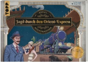 Buchcover und Innenansicht für das Buch: Jagd durch den Orient-Express - Rätsel-Adventskalender