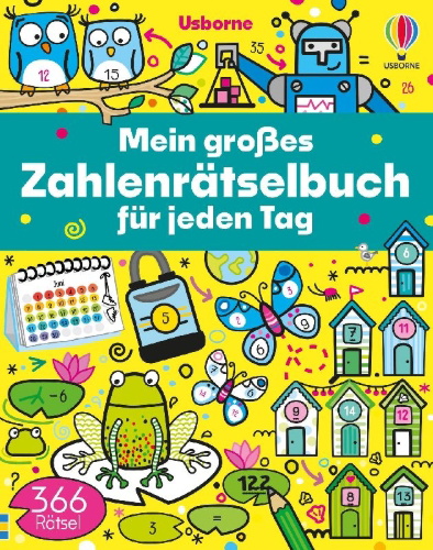 Buchcover und Innenansicht für das Buch: Mein großes Zahlenrätselbuch für jeden Tag