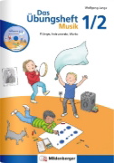 Buchcover und Innenansicht für das Buch: Das Übungsheft Musik 1/2
