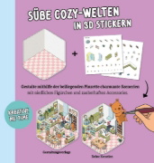 Buchcover und Innenansicht für das Buch: Mini-Sticker-Szenen - Cozy Mini-Shops