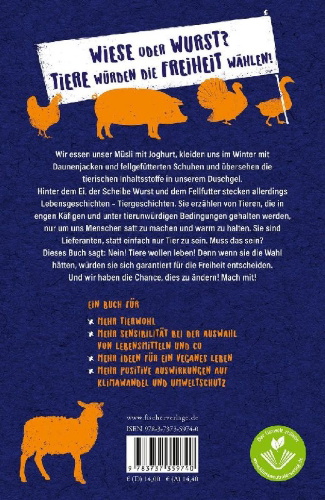 Buchcover und Innenansicht für das Buch: Tiere wollen leben!