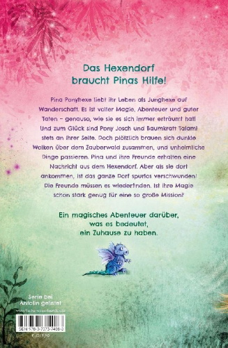 Buchcover und Innenansicht für das Buch: Pina Ponyhexe - Rettung für das Hexendorf