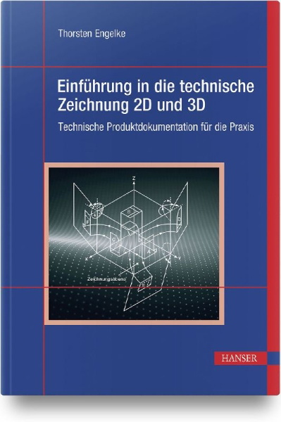 Buchcover und Innenansicht für das Buch: Einführung in die technische Zeichnung 2D und 3D