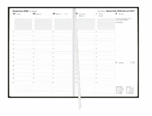 Buchcover und Innenansicht für das Buch: Terminer A5, Leder schwarz 2027