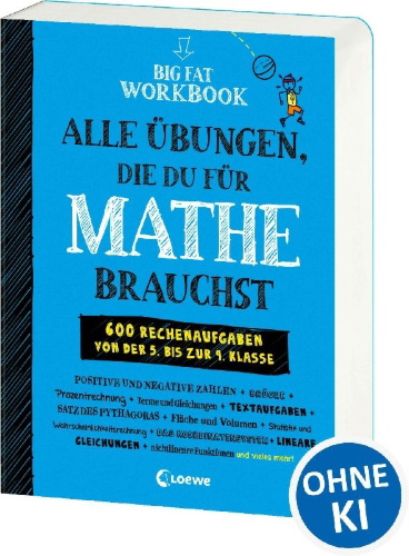 Buchcover und Innenansicht für das Buch: The Big Fat Middle School Math Workbook