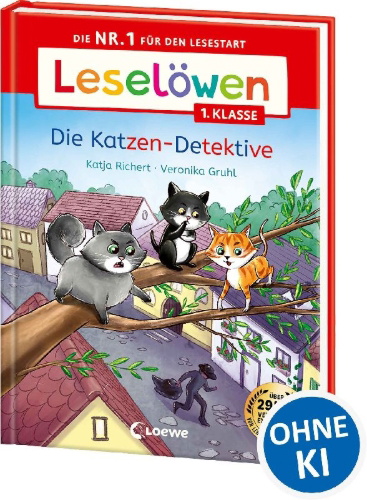 Buchcover und Innenansicht für das Buch: Leselöwen 1. Klasse - Die Katzen-Detektive