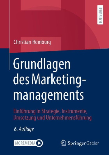 Buchcover und Innenansicht für das Buch: Grundlagen des Marketingmanagements