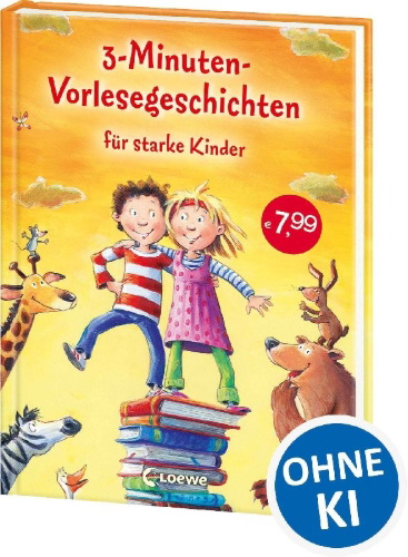 Buchcover und Innenansicht für das Buch: 3-Minuten-Vorlesegeschichten für starke Kinder