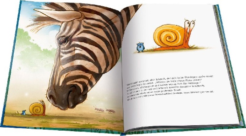 Buchcover und Innenansicht für das Buch: Meck und Schneck. Spaß hat, wer trotzdem lacht