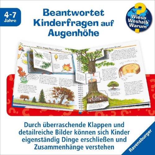 Buchcover und Innenansicht für das Buch: Wieso? Weshalb? Warum?, Band 52: Alles über Bäume