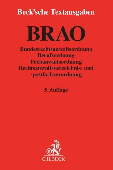 Buchcover und Innenansicht für das Buch: BRAO. Bundesrechtsanwaltsordnung