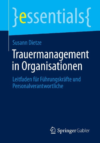 Buchcover und Innenansicht für das Buch: Trauermanagement in Organisationen