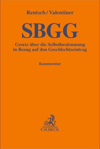 Buchcover und Innenansicht für das Buch: Gesetz über die Selbstbestimmung in Bezug auf den Geschlechtseintrag (SBGG)
