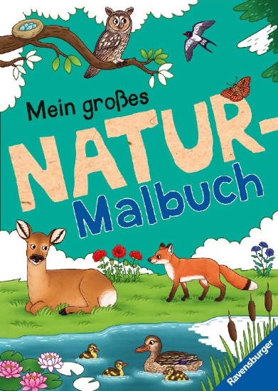 Buchcover und Innenansicht für das Buch: Mein großes Natur-Malbuch