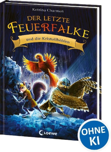 Buchcover und Innenansicht für das Buch: The Last Firehawk - The Crystal Caverns