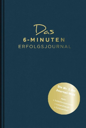 Buchcover und Innenansicht für das Buch: Das 6-Minuten-Erfolgsjournal (malachit)
