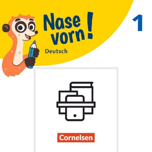 Buchcover und Innenansicht für das Buch: Nase vorn! 1. Schuljahr - Basiskompetenzen Deutsch Erstlesen - Erstlesen und Schreiben - Laute und Buchstaben - 2 Übungshefte im Paket mit Lösungen