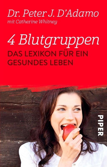 Buchcover und Innenansicht für das Buch: 4 Blutgruppen - Das Lexikon für ein gesundes Leben