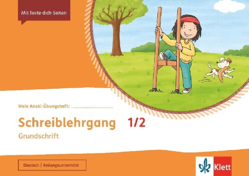 Buchcover und Innenansicht für das Buch: Mein Anoki-Übungshef. Schreiblehrgang Grundschrift 1/2. Übungsheft Klasse 1/2