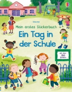 Buchcover und Innenansicht für das Buch: Mein erstes Stickerbuch: Ein Tag in der Schule