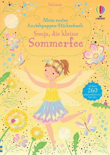 Buchcover und Innenansicht für das Buch: Mein erstes Anziehpuppen-Stickerbuch: Sonja, die kleine Sommerfee