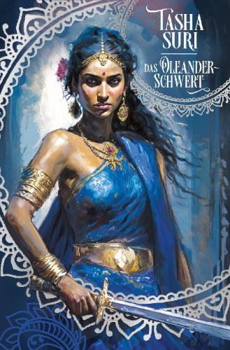 Buchcover und Innenansicht für das Buch: Das Oleander-Schwert (Die brennenden Reiche 2) Collector's Edition mit Farbschnitt, Lesebändchen und Mini-Print