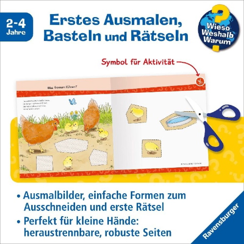 Buchcover und Innenansicht für das Buch: Wieso? Weshalb? Warum? junior AKTIV: Bauernhof
