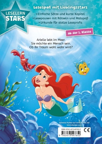 Buchcover und Innenansicht für das Buch: Leselernstars: Disney - Arielle die Meerjungfrau