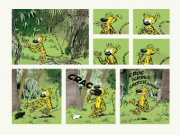 Buchcover und Innenansicht für das Buch: Huba! - Eine Marsupilami-Liebesgeschichte (Hochwertige Jubiläumsedition 100 Jahre Franquin)