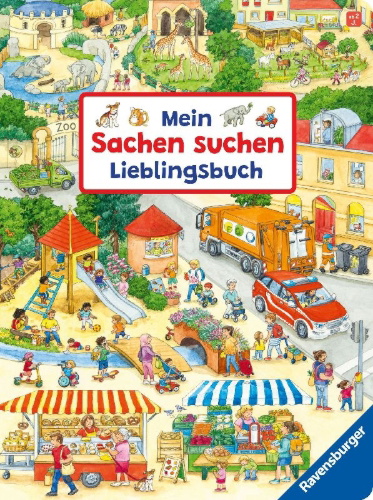 Buchcover und Innenansicht für das Buch: Mein Sachen suchen Lieblingsbuch