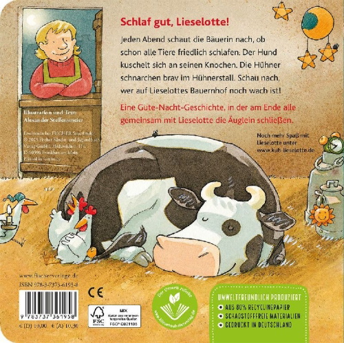 Buchcover und Innenansicht für das Buch: Gute Nacht, Lieselotte!