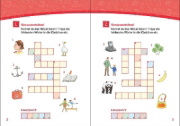 Buchcover und Innenansicht für das Buch: Leselöwen Kreuzworträtsel für Erstleser - 1. Klasse (Marineblau)