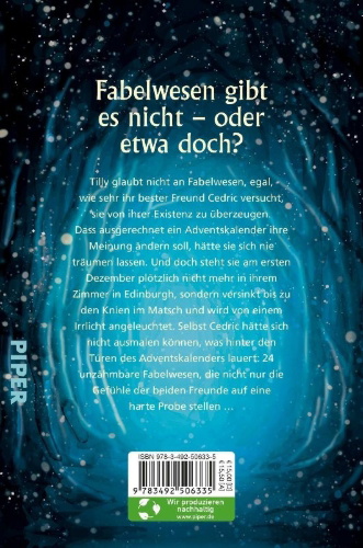 Buchcover und Innenansicht für das Buch: Winterblütenmagie. Der zauberhafte Adventskalender mit 24 Fabelwesen